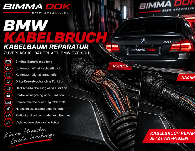 BMW Kabelbruch und Kabelbaum Reparatur bei BIMMA DOK